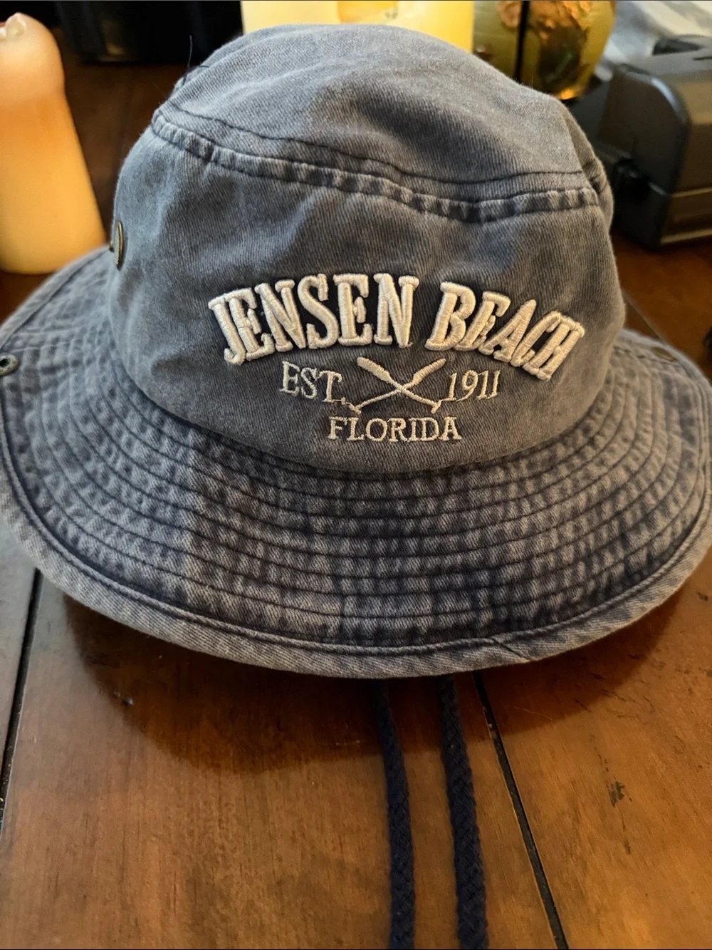 Florida Embroidered Bucket Hat - Blue